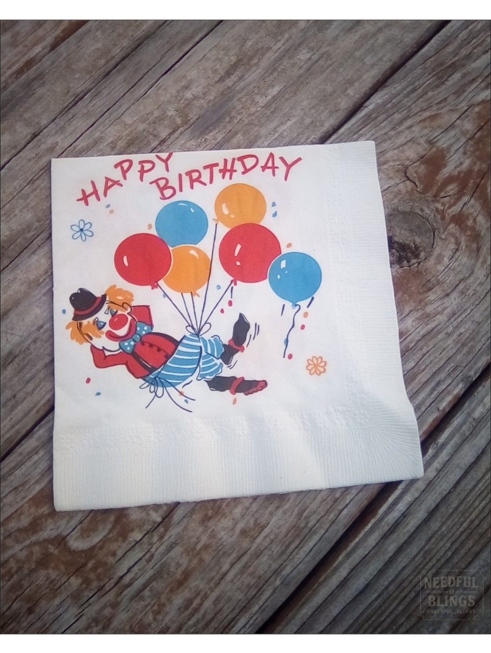Vintage Clown Balloon Birthday Napkins Lot 11 Unused Party Decor